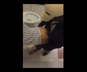 Thot getting fucked in movie theater restroom