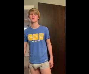 big dick blonde teen jerking off in the mirror