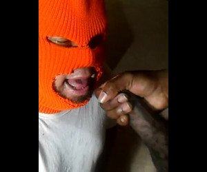 White Slave Eats up Black Cum and Smacks His Lips