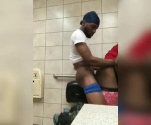 Blacks Fucking in a Restroom Stall