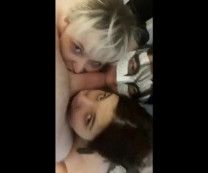 Three Teen Whores Share One Cock