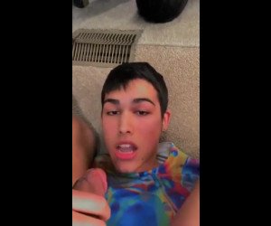 jerking and drinking own cum