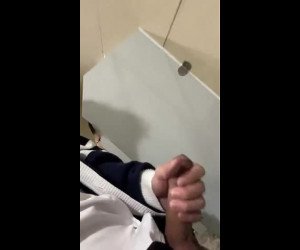 jerking in public toilet