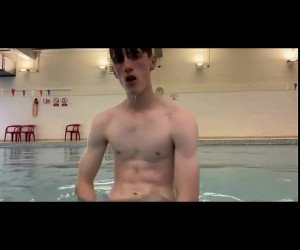 school pool nude swim jerk off session
