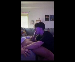 sucking boyfriends dick on the couch