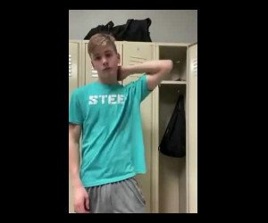 stripping and showing off after swim practice