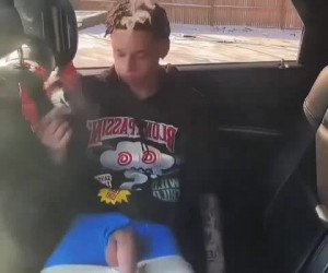 smoking and playing with big cock